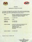IPB Certificate of grant of patent 2007